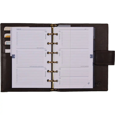1311-XD Pocket 6 Ring Planner Agenda Brown